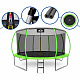 Aga SPORT EXCLUSIVE Батут 430 см Светлозелен + защитна мрежа + стълба