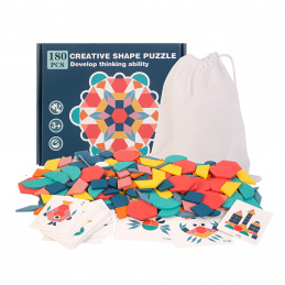 Ага Дървен пъзел геометрични форми 180 части