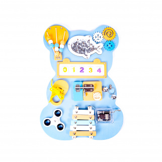 Aga4Kids Монтесори дървена дъска Мечка Синя