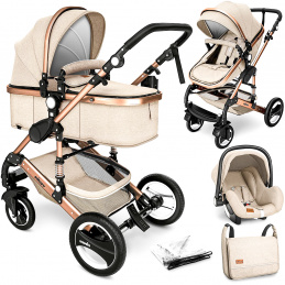 Kiduku Комбинирана количка 3в1 Бежова - 6DZ051 - 2. КАЧЕСТВО