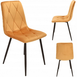 Тапициран велурен горчичен стол PIADO