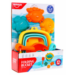 Комплект детски аксесоари за пясък 12 м + кофичка + формички + лопатки