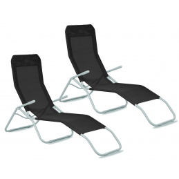 Aga 2x Градински шезлонг SIESTA Black