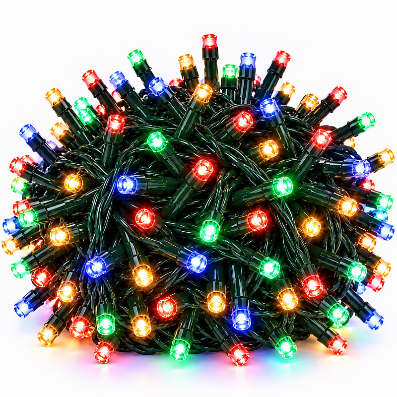 Aga Коледен гирлянд 300 LED с блестящ ефект Цветен