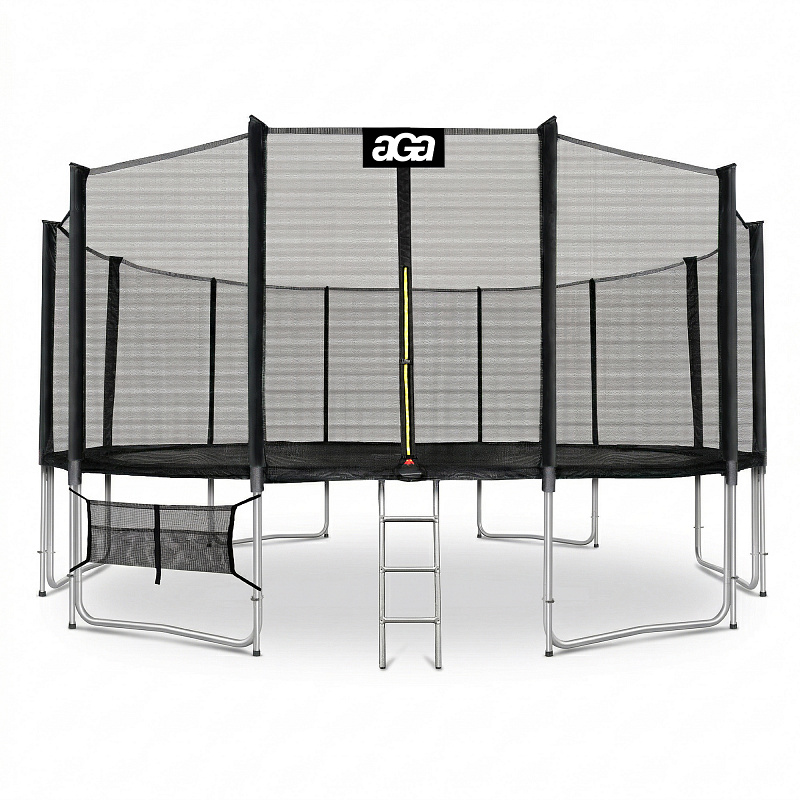 Aga SPORT PRO Батут 518 см Черен + защитна мрежа + стълба + джоб за обувки