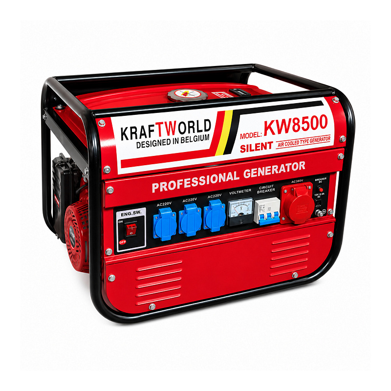 KraftWorld Трифазен бензинов генератор KW-8500 2 kW
