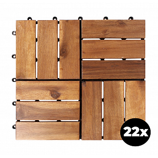 Linder Exclusiv Плочки за тераса от акация 30x30 cm 22 бр