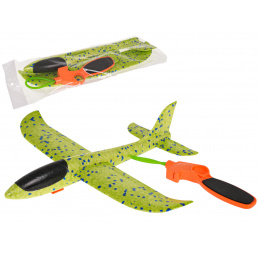 Стиропорен самолет с ръчна изстрелвачка Зелен