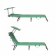 Aga 2x Градински регулируем шезлонг с навес Светлозелен