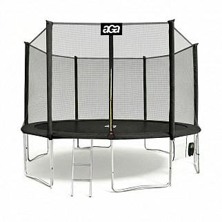 Aga SPORT PRO Батут 430 см Черен + защитна мрежа + стълба + джоб за обувки