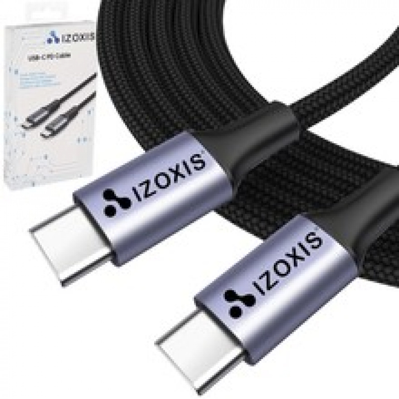 Кабел USB Type-C PD, 2 м, черен Izoxis 18927