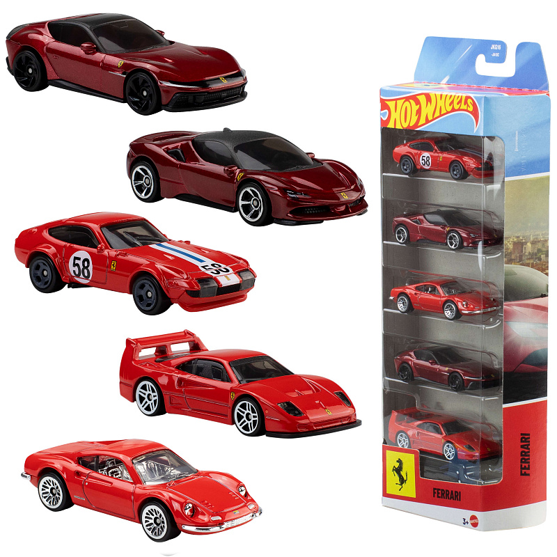 Hot Wheels 5 бр. колички Ferrari JLN12