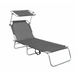 Linder Exclusiv Градински шезлонг с балдахин Тъмно сив