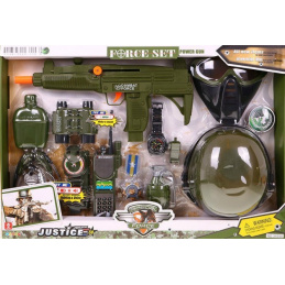 Комплект "Войници" за деца 3+ Интерактивни ефекти 15 ел. + Каска + Жилетка + Пушка + Късо оръжие