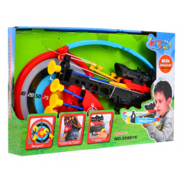 Малък арбалет за деца 6+ Спортен комплект 7 el. + щит + 4 винта + колчан + лазерен прицел