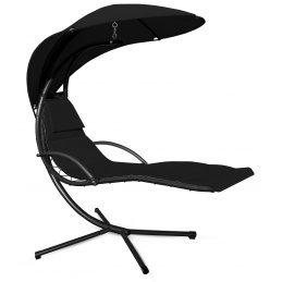 Aga Градински висящ шезлонг с навес Черен 2DAZ649 - II. КАЧЕСТВО