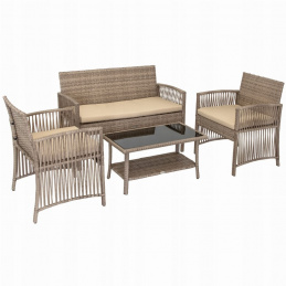 Мебели за терасата - маса, диван, 2 фотьойла