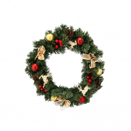 Ага Коледен венец 40 см Червено-златен